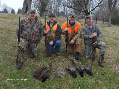 Pheasant Hunters posing with trophies in Westmoreland, TN