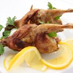 baked quail with lemon and parsley