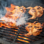 marinated quail on the grill